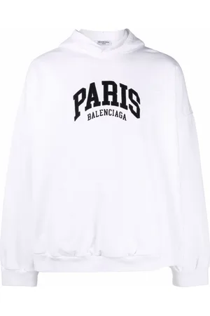 Balenciaga logo-print Distressed Pullover Hoodie - Farfetch