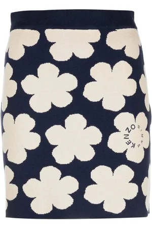 Kenzo Floral intarsia-knit skirt