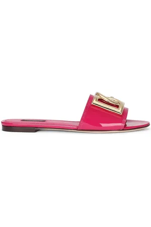Dolce & Gabbana DG-logo patent leather sandals