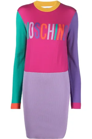Moschino Intarsia logo-knit jumper dress