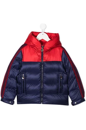 Moncler Hooded block color puffer jacket