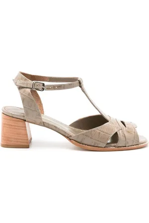 Sarah Chofakian 65mm crocodile-effect leather sandals