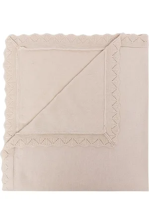 Tartine Et Chocolat Zigzag-trim fine-knit blanket