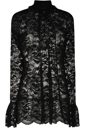 Paco rabanne Floral lace semi-sheer blouse