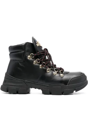 Moschino Logo-plaque lace-up ankle boots