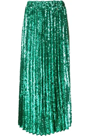 Patrizia Pepe Sequin-embellished plissé skirt