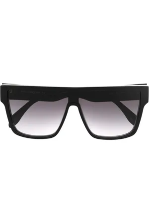 Floating Skull Metal Caravan Sunglasses in Ruthenium | Alexander McQueen CH