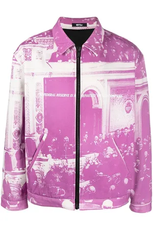 Msftsrep Graphic-print zip-up bomber jacket