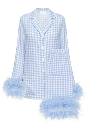 Sleeper Gingham check feather pajama set