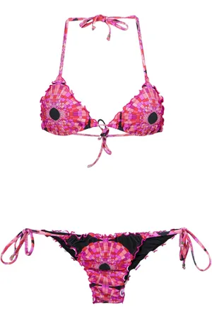 AMIR SLAMA Printed triangle bikini top