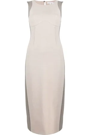 Patrizia Pepe Sleeveless contrast-panel midi dress