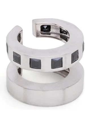 TOM WOOD Arch Zirconia Double cuff earrings