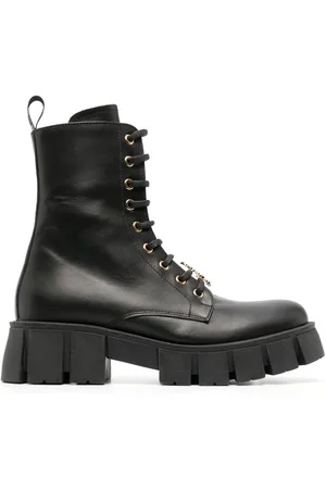 Roberto Cavalli Logo-plaque lace-up boots