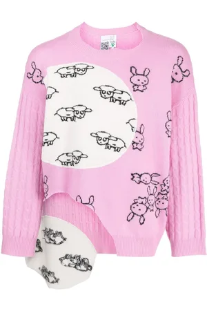 Natasha Zinko Animal print cable-knit jumper