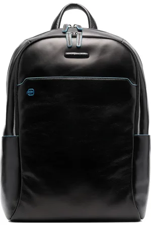 Piquadro Leather logo-patch backpack