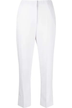 Patrizia Pepe Cropped slim-cut crepe trousers