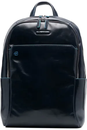 Piquadro Leather logo-patch backpack