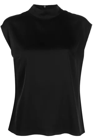 HUGO BOSS Women Tops - Cap-sleeve silk-blend top