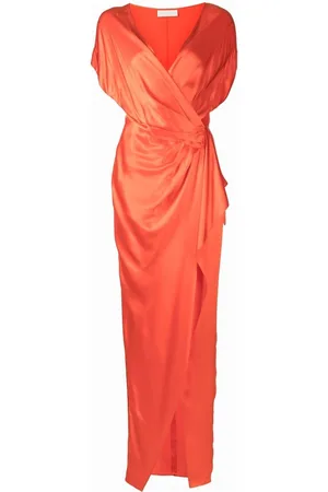 Michelle Mason Wrap drape-detail gown dress