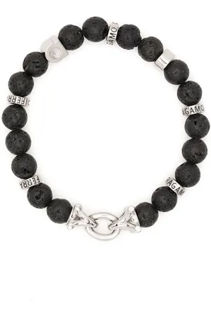 Salvatore Ferragamo Lava stone bead Gancini bracelet