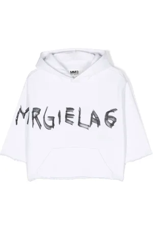 Maison Margiela Logo-print raw-cut hoodie