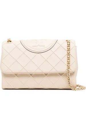 Fleming Small Crossbody - Tory Burch - Desert Dune - Leather Beige  Pony-style calfskin ref.840761 - Joli Closet