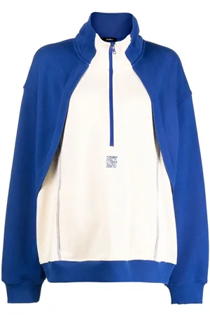 GOEN.J Contrast-paneled half-zip sweatshirt