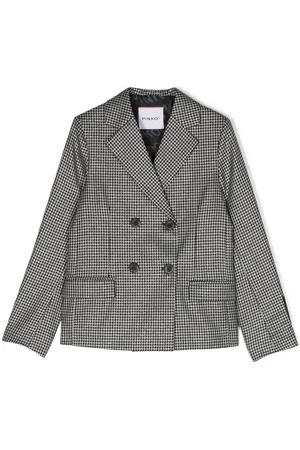Pinko Double-breasted dogtooth-pattern blazer