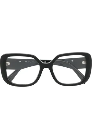 Prada Triangle logo-plaque square-frame glasses