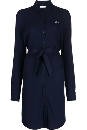 Lacoste Logo-embroidered belted shirtdress