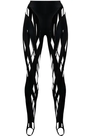 MUGLER Sheer-panelled leggings