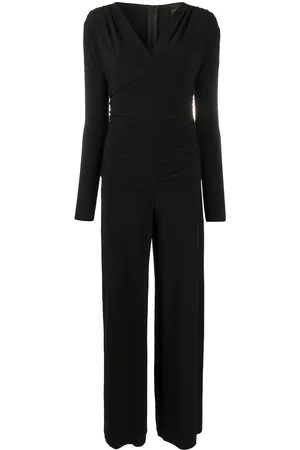 Norma Kamali Gathered wrap-front jumpsuit