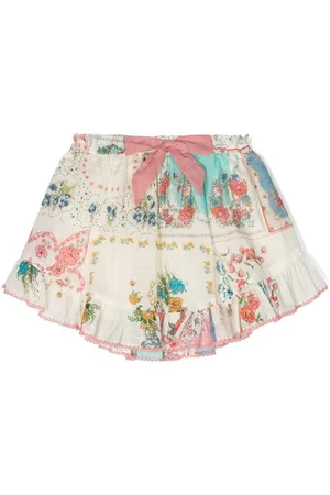 ZIMMERMANN Floral-print ruffle mini skirt