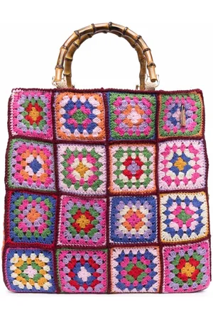 Tory Burch Mini Fleming Crochet-knit Shoulder Bag in Pink