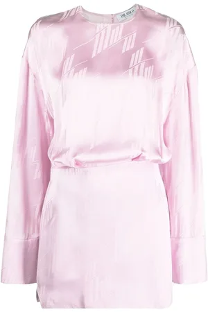 The Attico Logo-jacquard satin dress