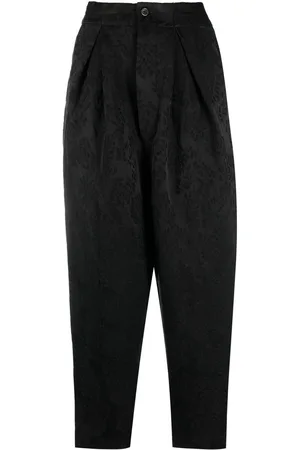 UMA WANG Jacquard pleated tapered trousers