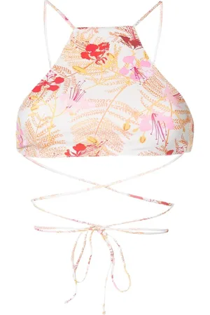 CLUBE BOSSA Floral-leaf print bikini-top