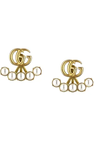 Gucci pearl deals double g earrings