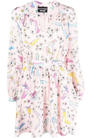 Moschino Floral-print long-sleeved mini dress