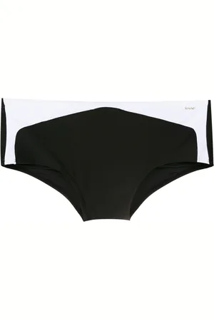 AMIR SLAMA Two-tone logo swim shorts