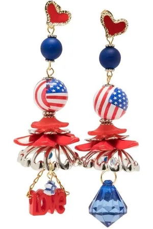 AMIR SLAMA American-flag statement drop earrings