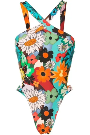 AMIR SLAMA Floral-print open back swimsuit