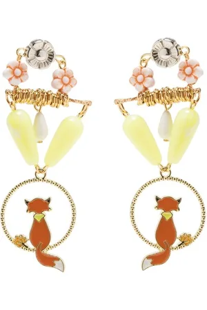 AMIR SLAMA Cat motif drop earrings