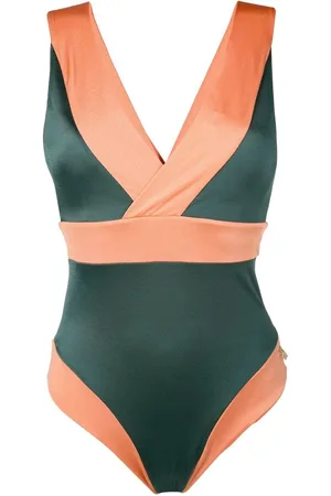 Brigitte Panelled V-neck swimsuit