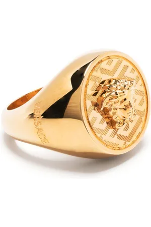 La Medusa crystal-embellished ring in gold - Versace