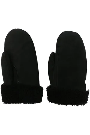 Totême Logo-plaque shearling mittens