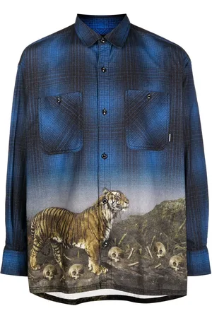 NEIGHBORHOOD Tiger-print visual-effect shirt