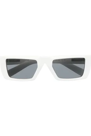 Prada Logo-lettering rectangle-frame glasses