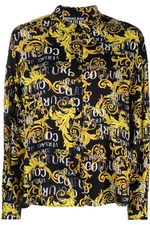 VERSACE Baroque logo-print shirt