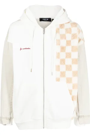 FIVE CM Logo-embroidered panelled hoodie